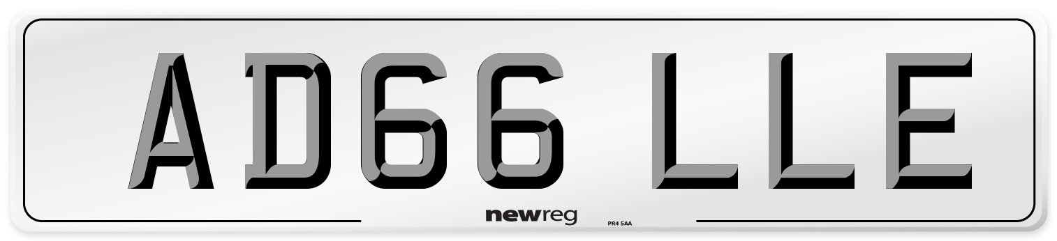 AD66 LLE Number Plate from New Reg